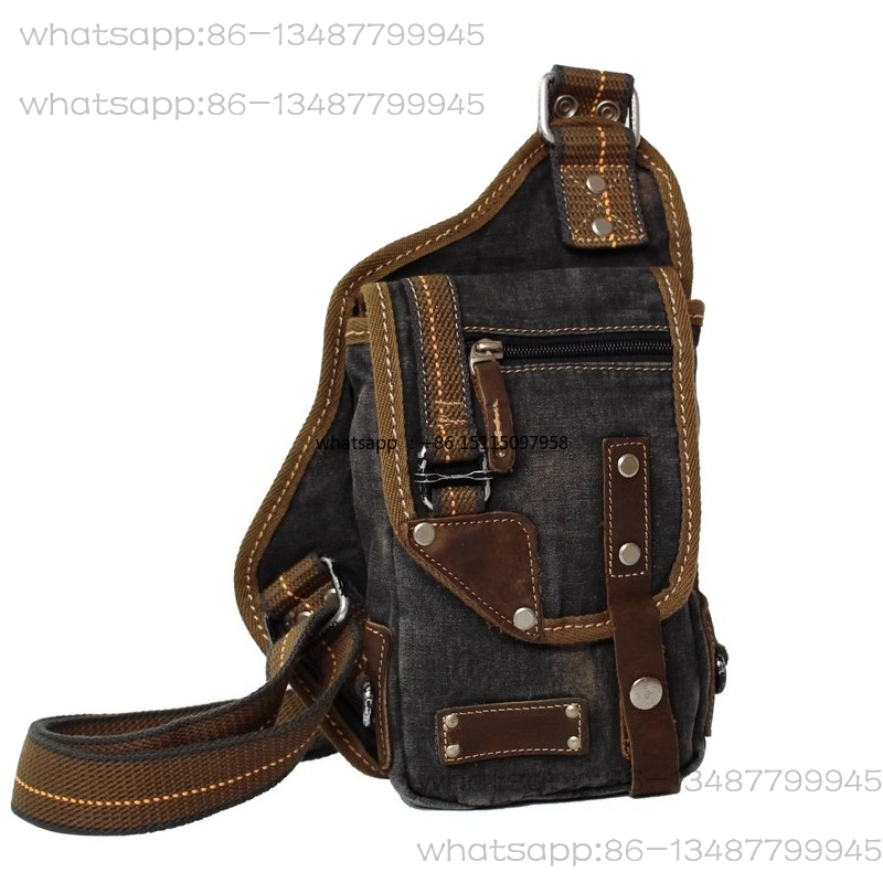 Canvas Backpack Casual - Men's breast bag retro canvas versatile