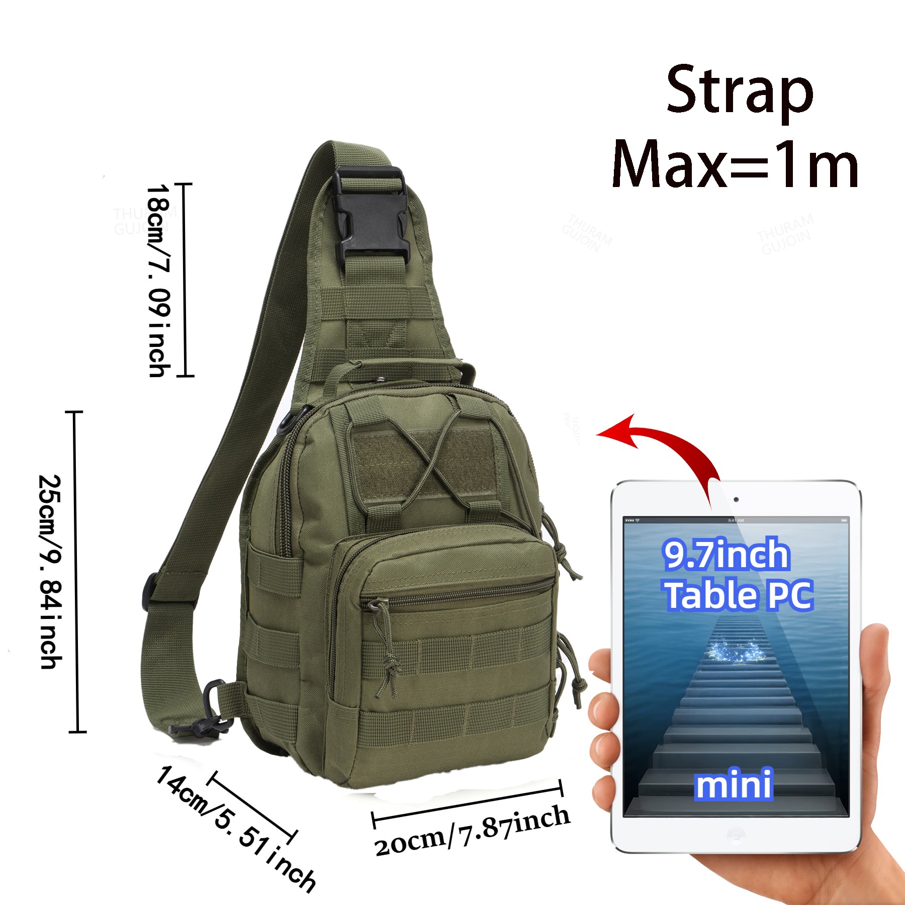 THURAM Outdoor Tactical Bag Ba - Sling Backpack Shoulder incelemesi ve fiyatı