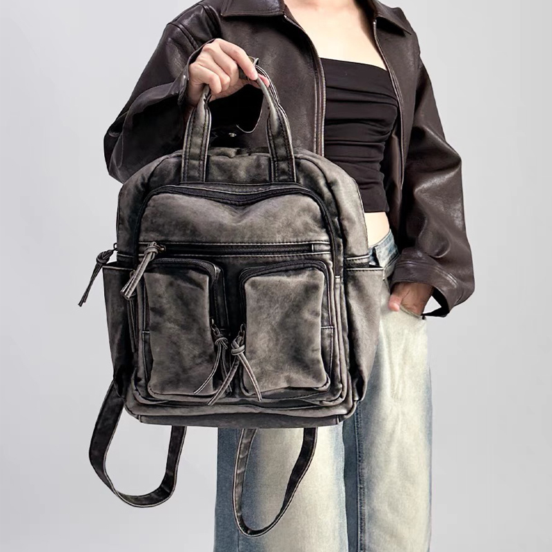 Luxury Soft Washed Pu Leather  - Leather Backpack Vintage incelemesi ve fiyatı