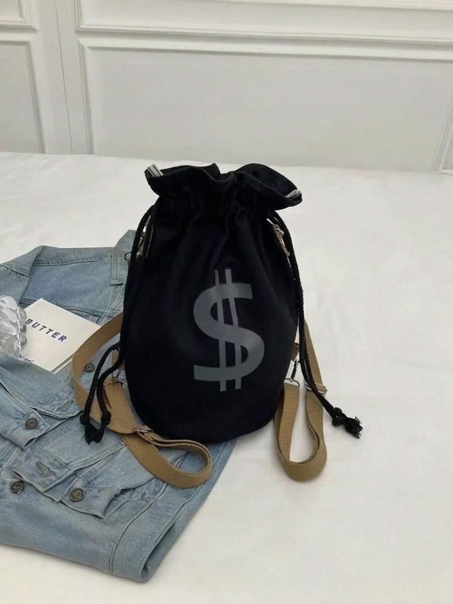 Black Canvas Drawstring Crossb - Canvas Backpack Casual incelemesi ve fiyatı