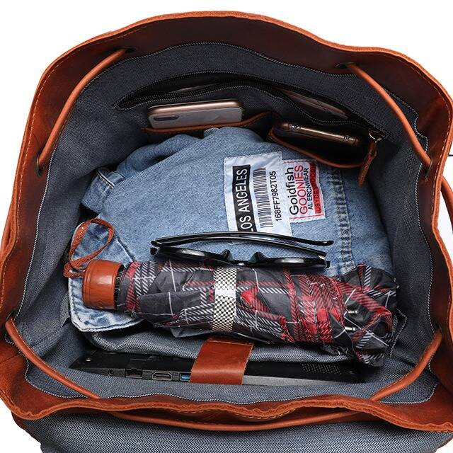 XZAN Men S Bags Fashion Europe - Leather Backpack Vintage incelemesi ve fiyatı