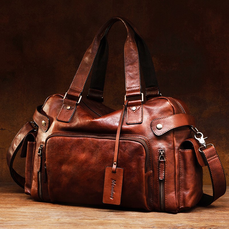 Vintage vegetable tanned leath - Canvas Backpack Casual incelemesi ve fiyatı