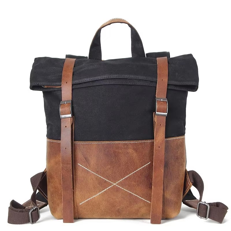 Fashion Men Backpack Waxed Can - Leather Backpack Vintage incelemesi ve fiyatı