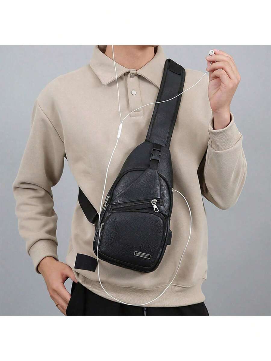 Mens PU Leather Sling Bag With - Sling Backpack Shoulder incelemesi ve fiyatı
