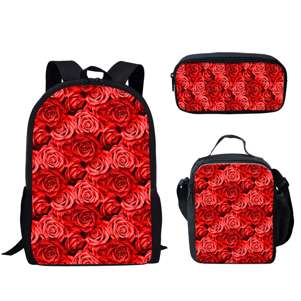 Gothic Red Rose Design Print 3 - School Backpack Teen incelemesi ve fiyatı