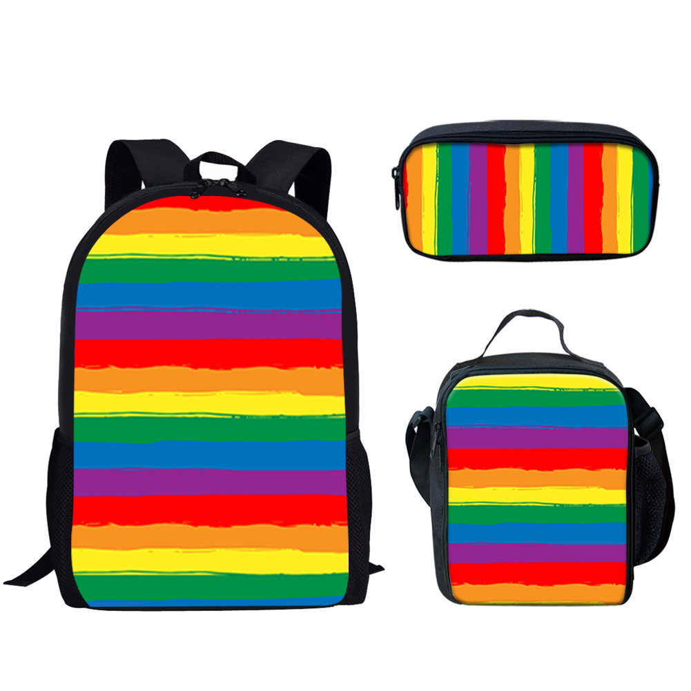 Rainbow Pride Stripes Print 3S - School Backpack Teen incelemesi ve fiyatı