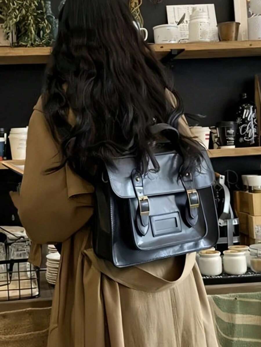 Retro British Style Satchel Ba - Leather Backpack Vintage incelemesi ve fiyatı