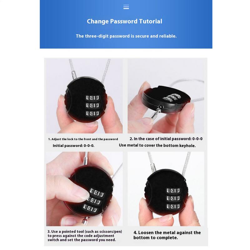 Round Shape Luggage Combo Lock - Backpack Lock Combo incelemesi ve fiyatı