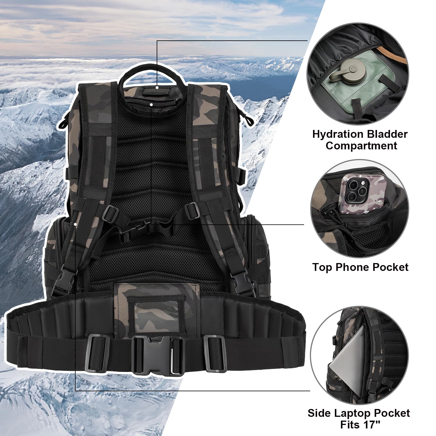50L Tactical Backpack Military - Rucksack Military Style incelemesi ve fiyatı